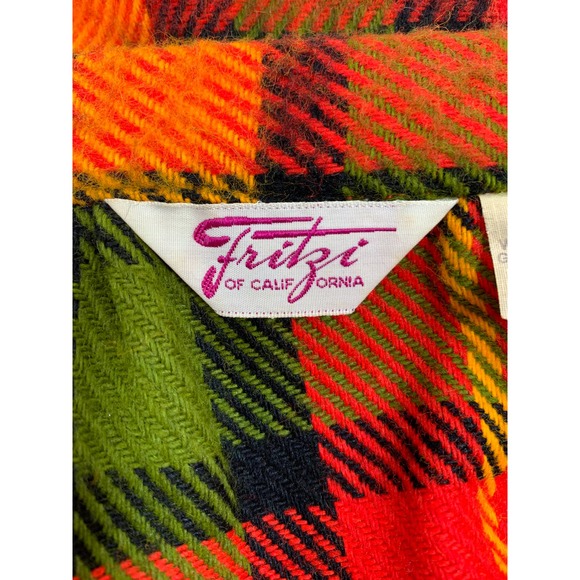 Vintage 70s Maxi Skirt Buffalo Check Plaid Tartan Fall Winter Grunge Punk Indie - Picture 2 of 12